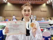 Làm đẹp - Nữ võ sĩ xứ Mường của đoàn thể thao Việt Nam &quot;gây sốt&quot; tại Asiad 2023 vì quá xinh