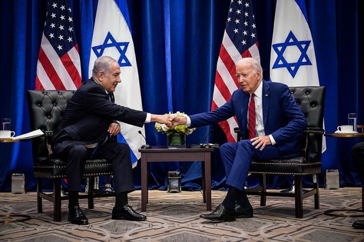 Tổng thống Mỹ Joe Biden (phải) hội đàm với Thủ tướng Israel Benjamin Netanyahu hồi tháng 9 tại TP New York, Mỹ bên lề kỳ họp Đại hội đồng Liên hợp quốc. Ảnh: AP