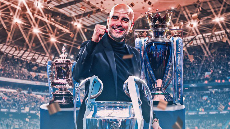 HLV Guardiola gạt hái những vinh quang to lớn cùng Man City