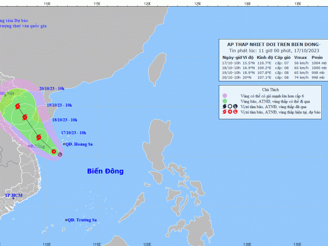 Áp thấp nhiệt đới đang ngược ra Bắc bộ, có khả năng mạnh lên thành bão