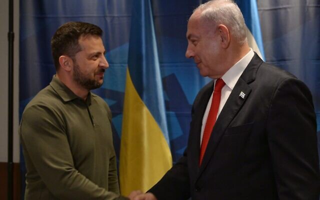 Ông Zelensky gặp Thủ tướng Israel Benjamin Netanyahu tại New York (Mỹ) ngày 19/9/2023.