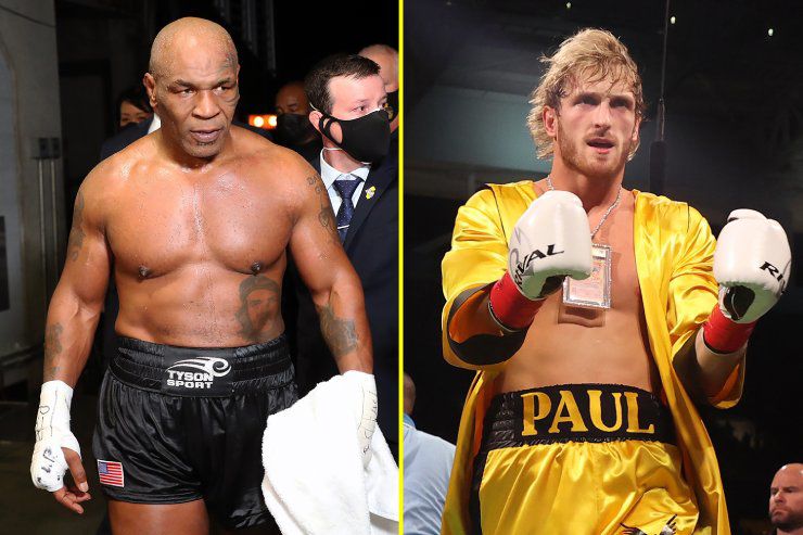 Mike Tyson (trái) có thể đấu Logan Paul