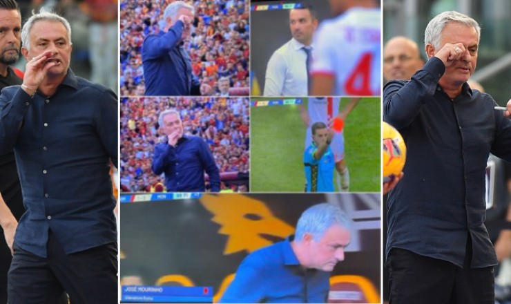 HLV Mourinho nhận thẻ đỏ vì những hành động khiêu khích đối thủ