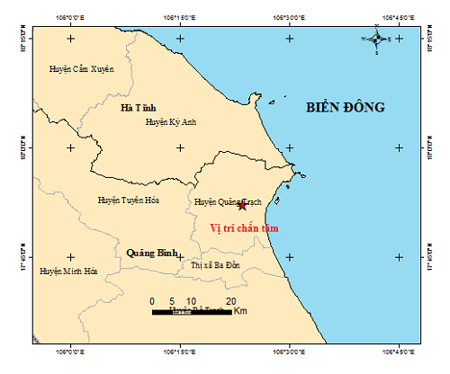 Động đất 4.0 độ ở Quảng Bình gây rung lắc mạnh - 1