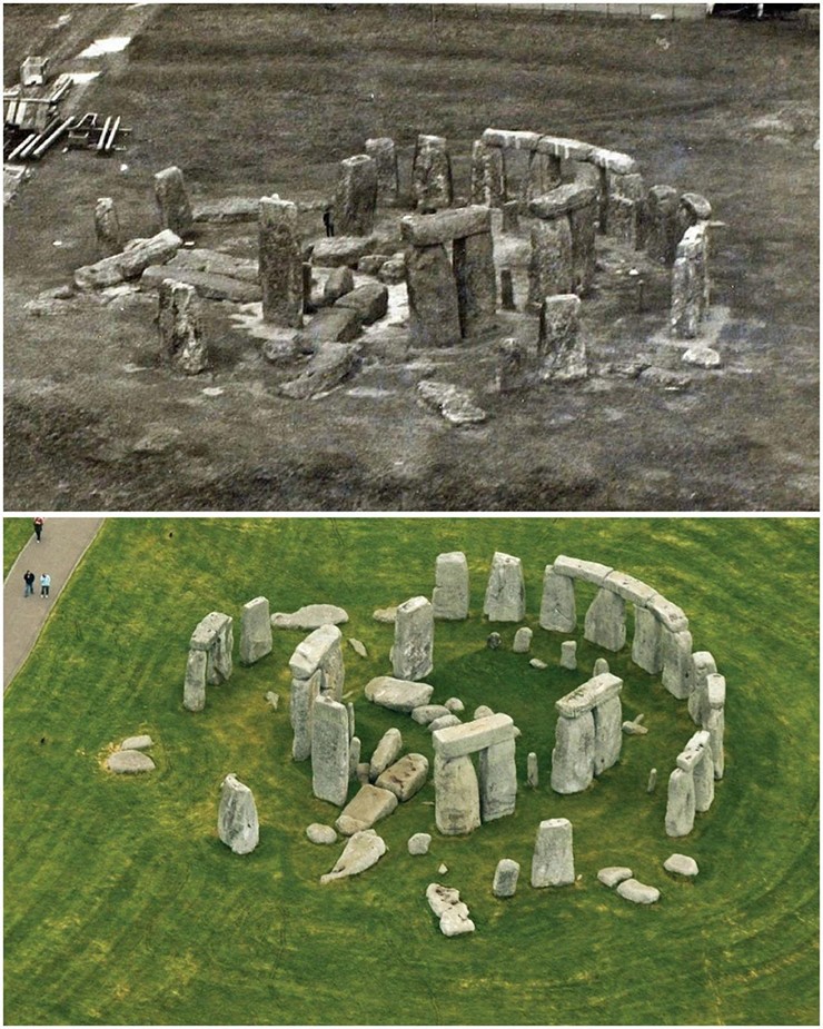 Stonehenge là một công trình tượng đá cự thạch thời kỳ đồ đá mới và thời kỳ đồ đồng gần Amesbury ở Anh. Trên thực tế, rất nhiều tảng đá đã không còn ở vị trí ban đầu, một số được cố định bằng bê tông.
