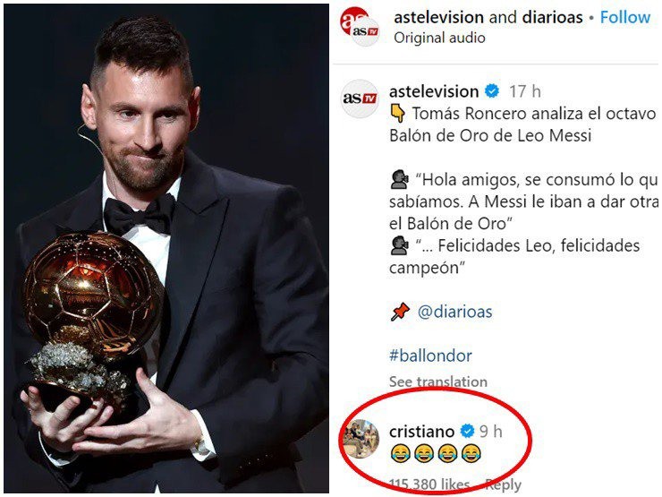 Dù bị Ronaldo châm chọc, Messi vẫn dành lời ca ngợi cho đại kình địch