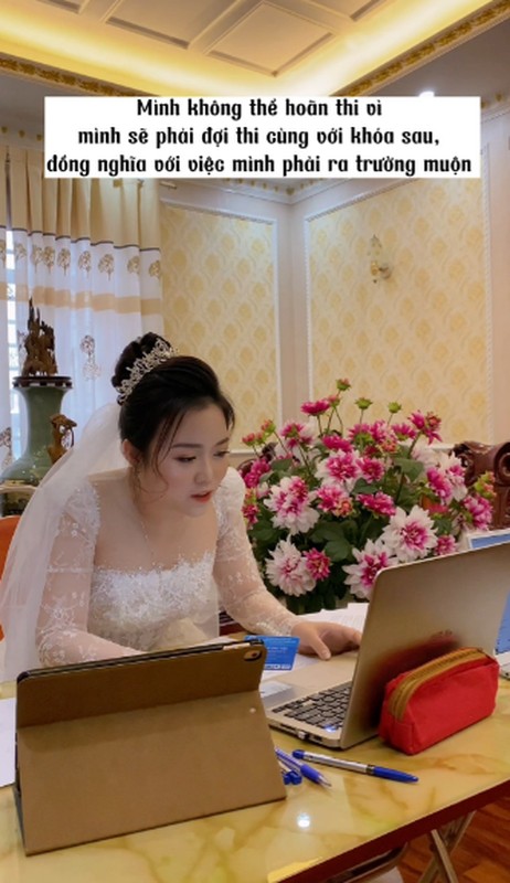 Khoảnh khắc hài hước của cô dâu vừa chạy đám cưới, vừa chạy deadline - 2