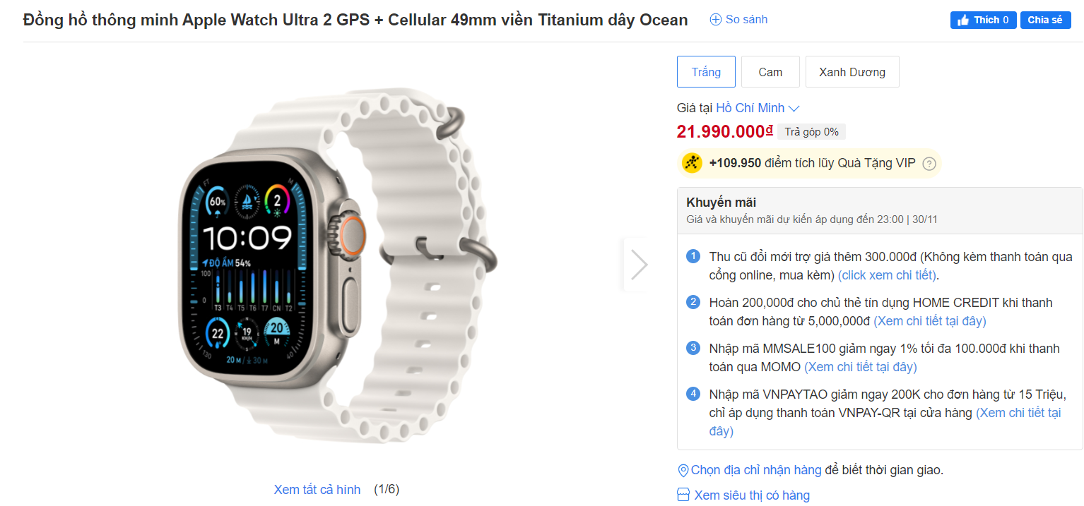 Apple Watch Ultra 2 đã được bán ra theo đường chính hãng.