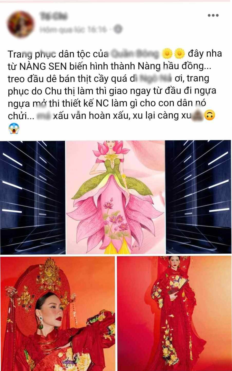 Trang phục dân tộc của Bùi Quỳnh Hoa gây tranh cãi, người đẹp chủ nhà bị tố 