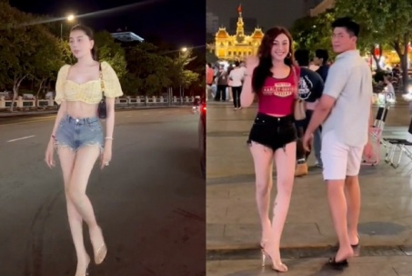 Lâm Khánh Chi mặc short "tí hon", khoe chân trắng nuột như thiếu nữ khi đi cùng tình trẻ