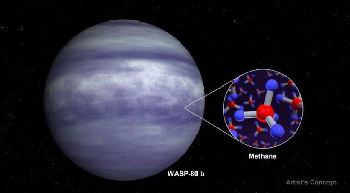 WASP-80b có bầu khí quyển ngập methane - Ảnh: NASA
