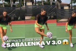Sabalenka gây sốt với clip tâng bóng ở sân tennis, huyền thoại Ronaldo “béo“ vào khen
