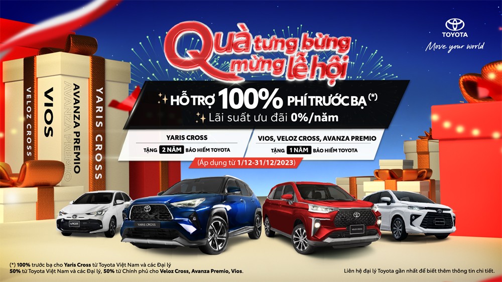 Toyota Việt Nam cùng hệ thống đại lý triển khai chương trình ưu đãi cuối năm cho 4 mẫu xe.