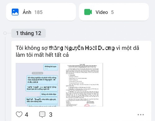 Tài khoản Zalo của ông Trần Xuân Phước đăng tải thông tin chửi bới lãnh đạo Sở NN-PTNT tỉnh Đắk Lắk