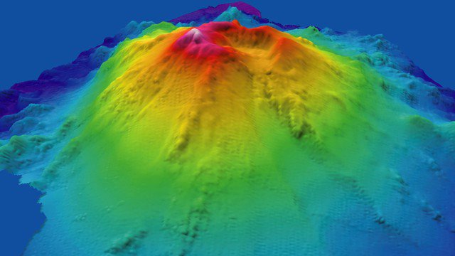 Vật thể gây động đất ngoài khơi Nhật Bản là một ngọn núi lửa ngầm đang chui sâu dần vào vỏ Trái Đất - Ảnh: NOAA