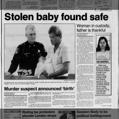 &nbsp;Tin tức về vụ giết người, bắt cóc do Betty Kirk thực hiện thường xuyên xuất hiện trên các tờ báo.