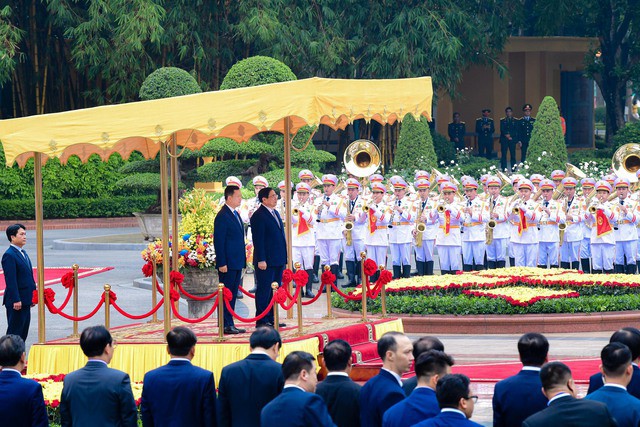 Cận cảnh Thủ tướng Phạm Minh Chính chủ trì lễ đón Thủ tướng Campuchia Hun Manet - 4
