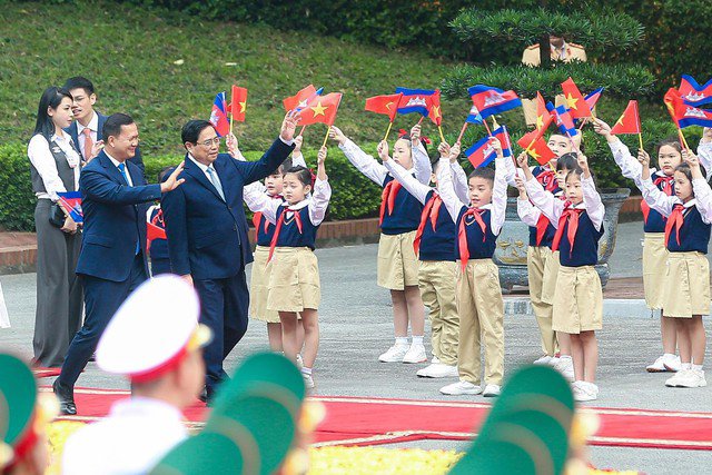 Cận cảnh Thủ tướng Phạm Minh Chính chủ trì lễ đón Thủ tướng Campuchia Hun Manet - 3