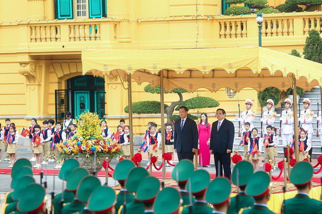 Cận cảnh Thủ tướng Phạm Minh Chính chủ trì lễ đón Thủ tướng Campuchia Hun Manet - 7