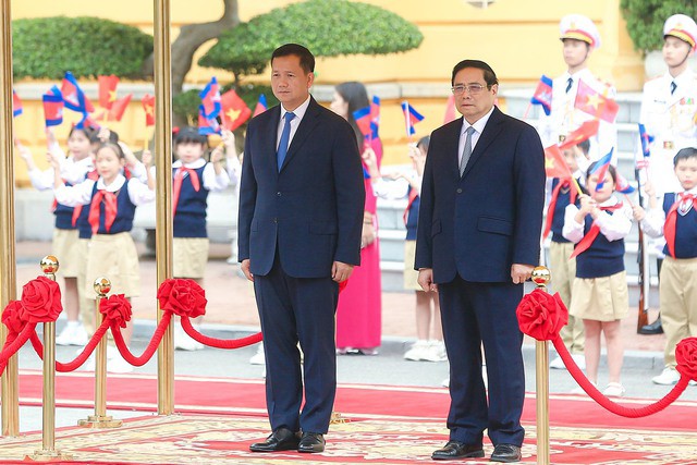 Cận cảnh Thủ tướng Phạm Minh Chính chủ trì lễ đón Thủ tướng Campuchia Hun Manet - 10