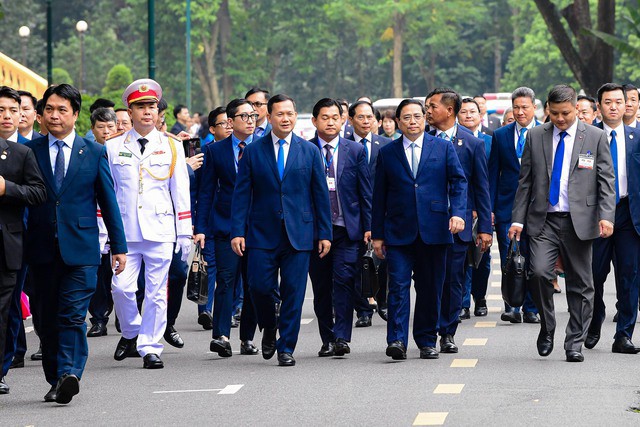 Cận cảnh Thủ tướng Phạm Minh Chính chủ trì lễ đón Thủ tướng Campuchia Hun Manet - 15
