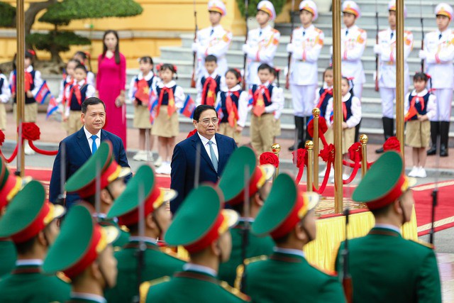 Cận cảnh Thủ tướng Phạm Minh Chính chủ trì lễ đón Thủ tướng Campuchia Hun Manet - 13