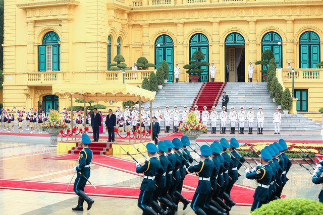 Cận cảnh Thủ tướng Phạm Minh Chính chủ trì lễ đón Thủ tướng Campuchia Hun Manet - 14
