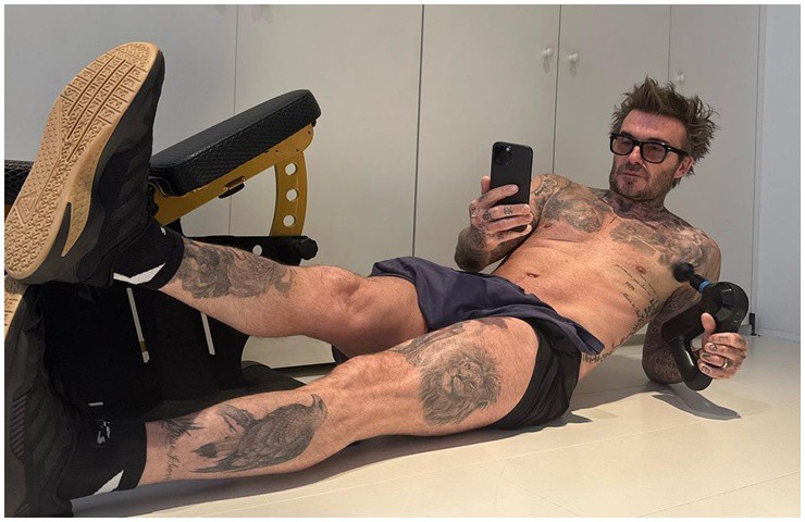 Bức hình đời thường của Beckham khoe body không chút mỡ thừa cũng từng làm mưa làm gió MXH.&nbsp;
