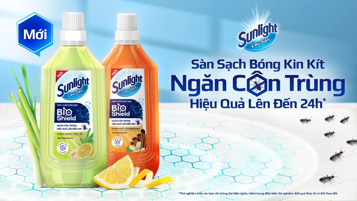 Sunlight Lau Sàn BIOSHIELD là sản phẩm có nguồn gốc thiên nhiên, an toàn, thân thiện với người sử dụng, không chỉ có khả năng làm sạch sàn nhà, chỉ gạch, mà còn ngăn côn trùng hiệu quả