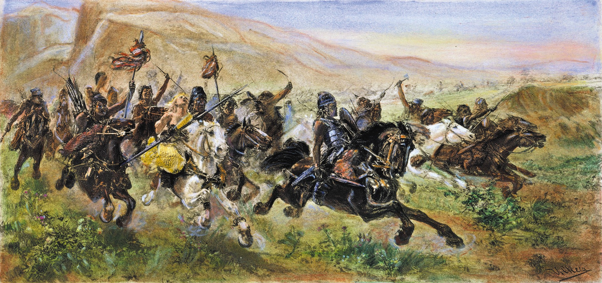 Quân Hung Nô thời vua Atillia được coi là một thế lực đe dọa Tây Âu.