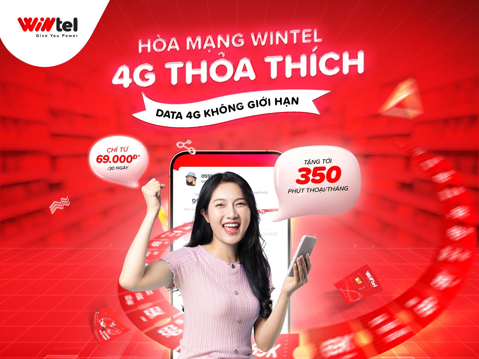 Wintel tung bộ 3 gói cước mới không giới hạn data 4G - 1