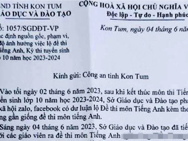 Đề nghị công an vào cuộc điều tra nghi vấn lộ đề thi vào lớp 10