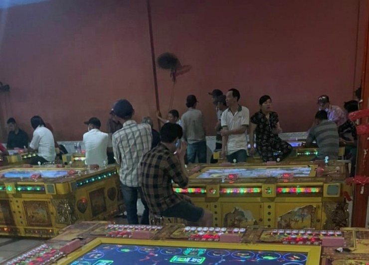 Tiệm game nơi phát hiện 2 người dương tính với ma túy. Ảnh: CA