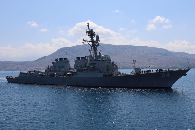 Tàu khu trục USS Bulkeley của đóng vai trò bắn hạ tên lửa Iran nhằm vào Israel hôm 1-10. Ảnh: Hải quân Mỹ