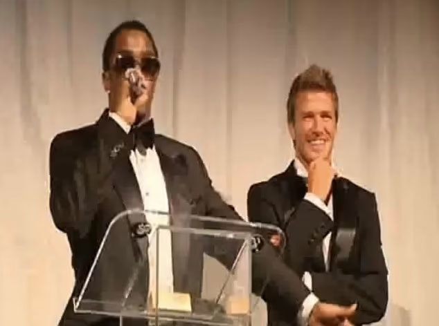 Diddy speaks at Becks' auction event. Photo: ITV