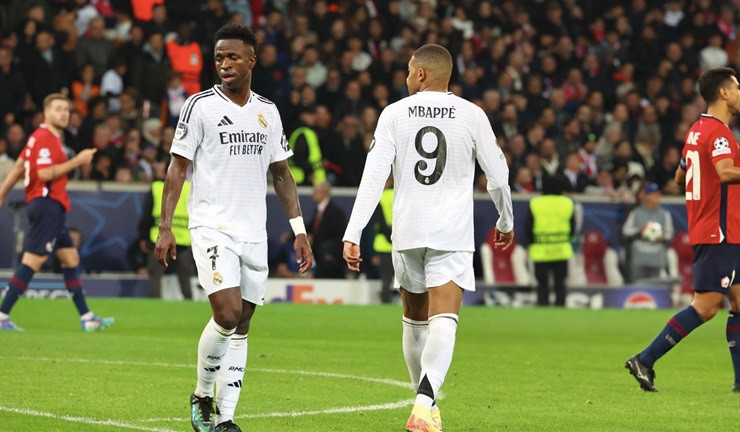 Vinicius và Mbappe bất lực trước hàng thủ Lille