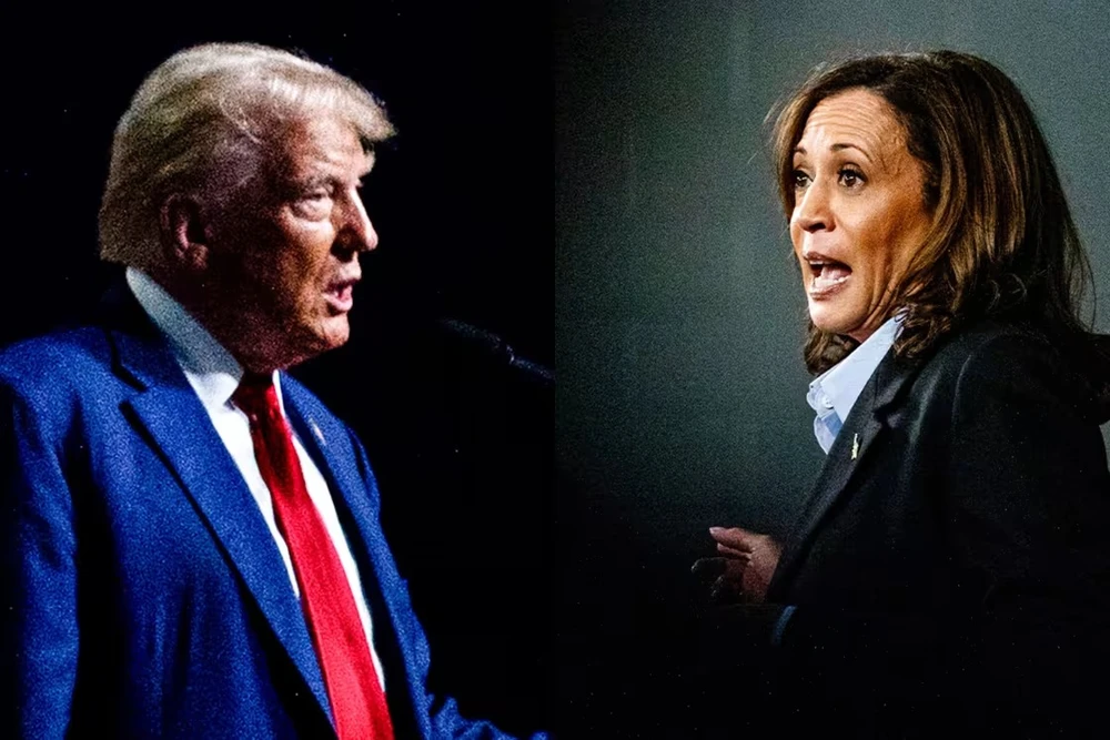 Cựu Tổng thống Mỹ Donald Trump và Phó Tổng thống Mỹ Kamala Harris. Ảnh: GETTY IMAGES