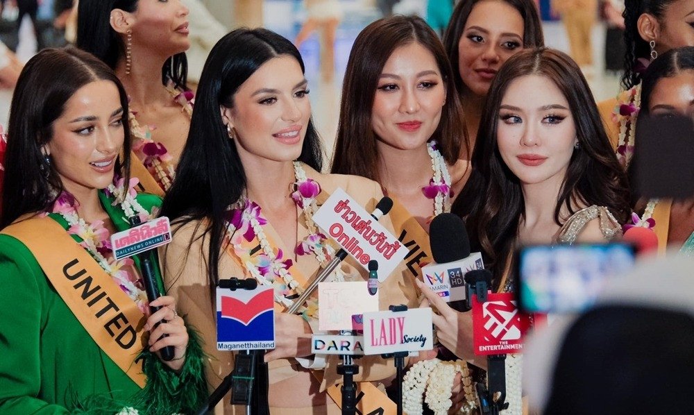 Quế Anh cùng các thí sinh Miss Grand International 2024 đến Thái Lan vào tối 7/10.