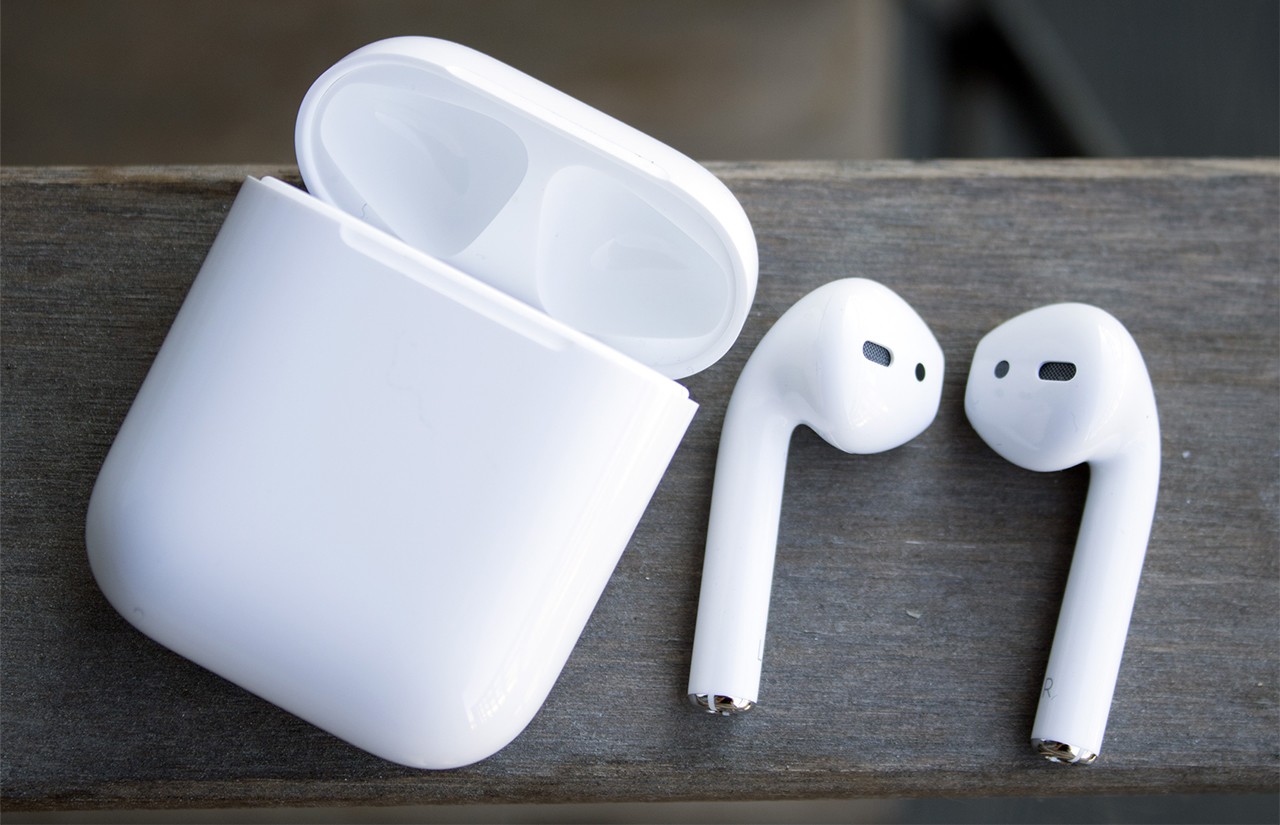 Wireless headphones AirPods.