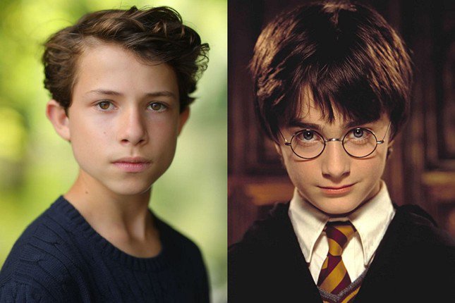 Toby Woolf (bên trái) được cho là sẽ thể hiện lại vai Harry Potter đã làm nên tên tuổi cho Daniel Radcliffe (bên phải).