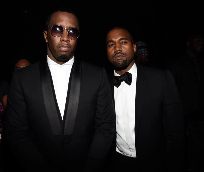 Kanye West (phải) và Diddy - rapper kiêm giám đốc điều hành công ty Bad Boy Records. Ảnh: Wire