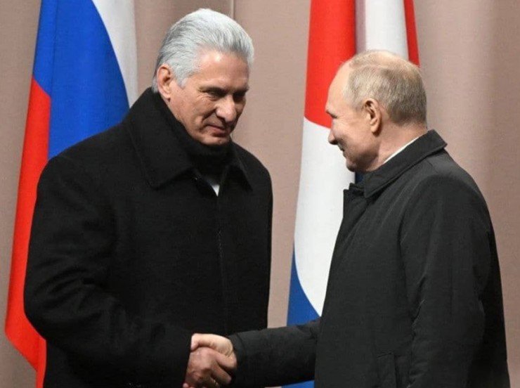 Chủ tịch Cuba Miguel Diaz-Canel (trái) và Tổng thống Nga Vladimir Putin. Ảnh: Prensa Latina