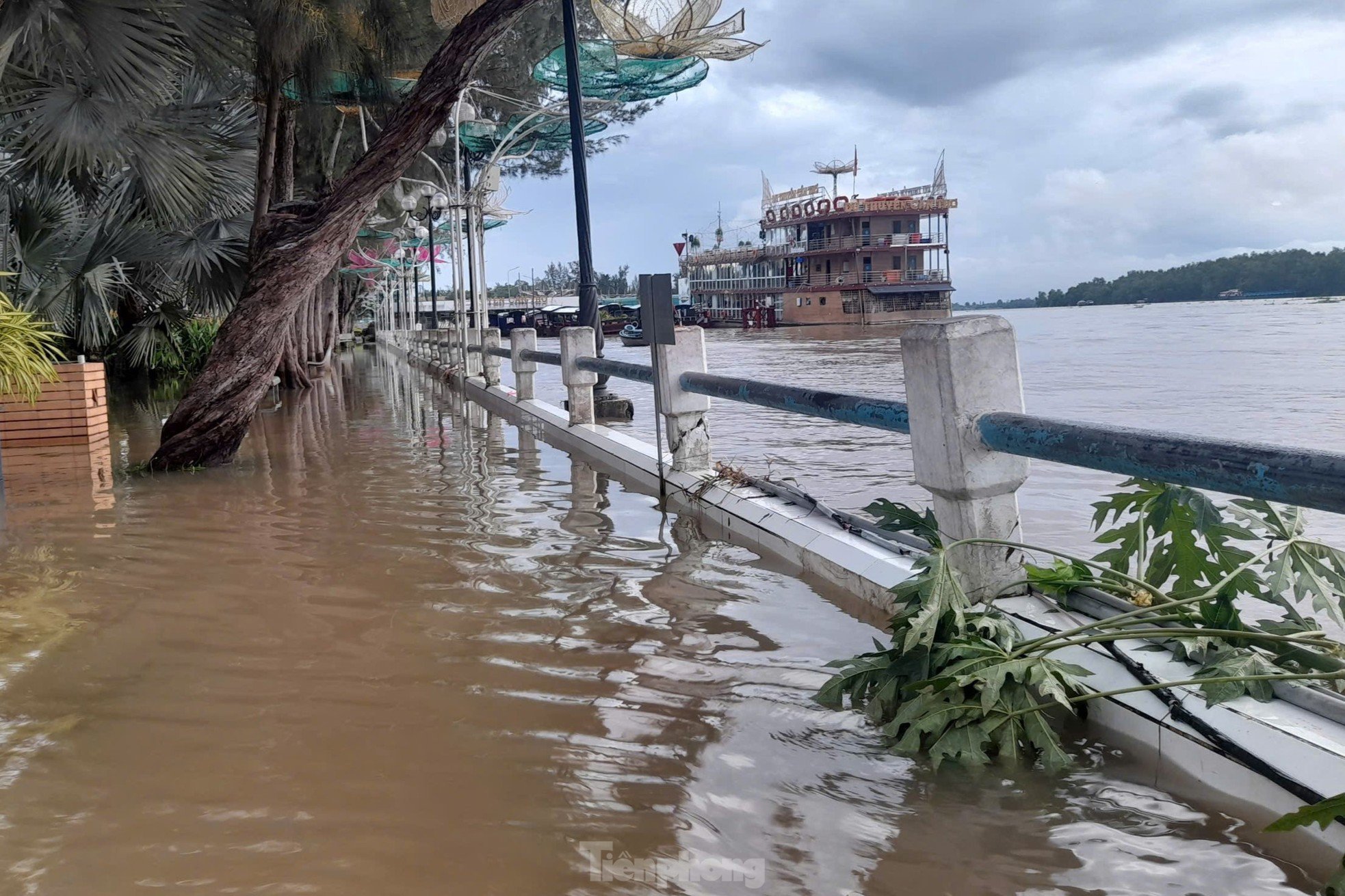 Triều cường vượt báo động 3, bến Ninh Kiều chìm trong nước - 4