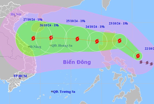 Bão Trami mạnh cấp 12, hướng về Trung Bộ, dự báo mưa lớn diện rộng