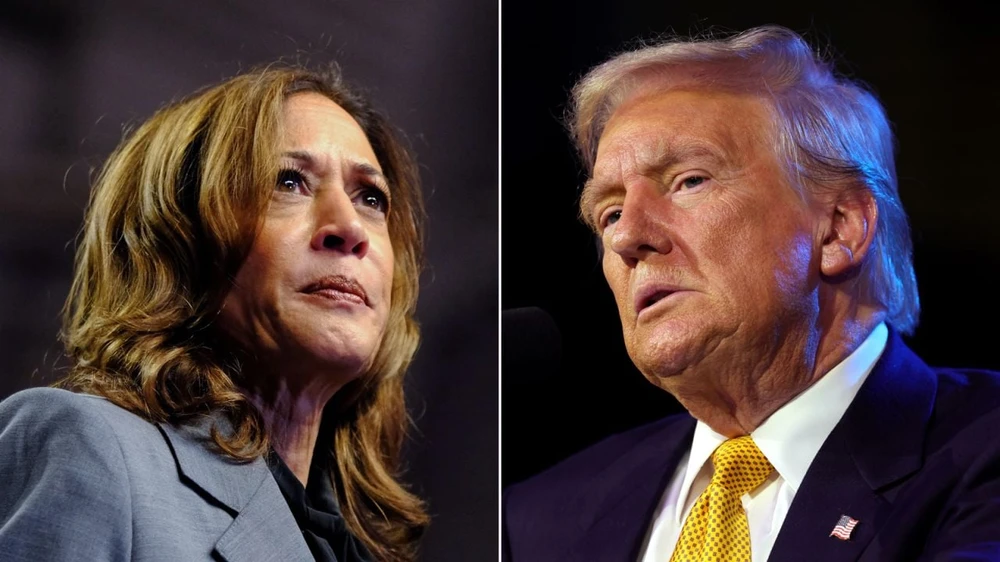 Phó Tổng thống Mỹ Kamala Harris và cựu Tổng thống Mỹ Donald Trump. Ảnh: CNN