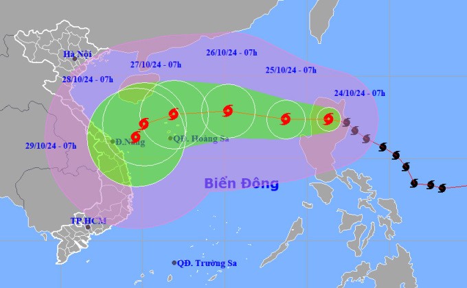 Bão Trà Mi hoành hành dữ dội hướng về Biển Đông, dự kiến mạnh cấp 11 vào bờ biển Việt Nam