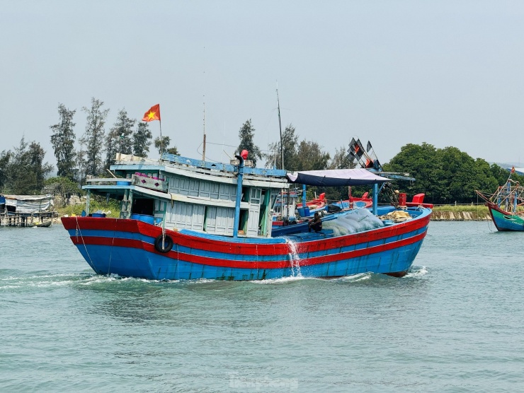 Ngư dân Quảng Ngãi bỏ dở phiên biển, hối hả về bờ bán cá chạy bão - 1