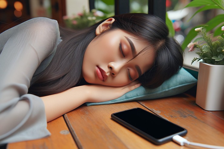 Sạc pin smartphone khi ngủ là một thói quen xấu nên tránh.