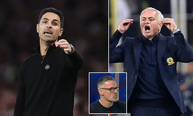 Chuyên gia Carragher nhận xét HLV Arteta đang biến thành đàn anh Mourinho với cách sắp xếp lối chơi của Arsenal. Ảnh: GETTY.