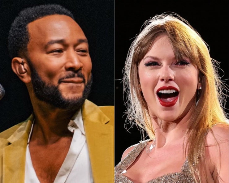 John Legend và Taylor Swift đều công khai ủng hộ bà Harris. Ảnh: Shutterstock/Getty Images.